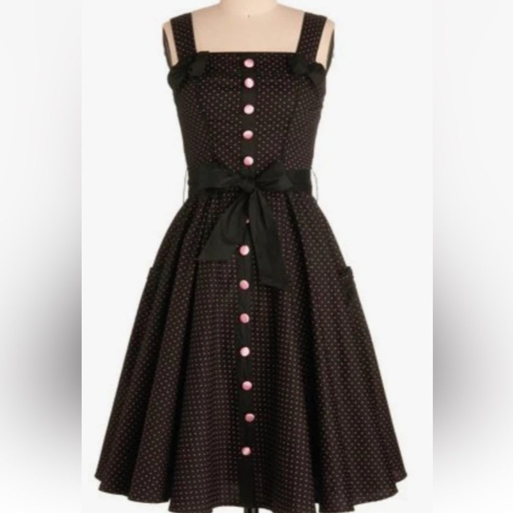 XL He’ll Bunny Black and White Halter Midi Dress